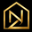 A gold metallic logo featuring a stylized house outline with an 'N' monogram and the text 'NARUZEN LIVING' on a solid black background.